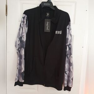 Jeremy Kilimajer Size Large PERU Black camouflage long sleeve track jacket men